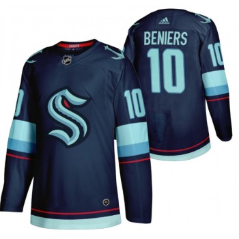 Men's Seattle Kraken #10 Matty Beniers Navy Stitched Jersey Men's Seattle Kraken #10 Matty Beniers Navy Stitched Jersey