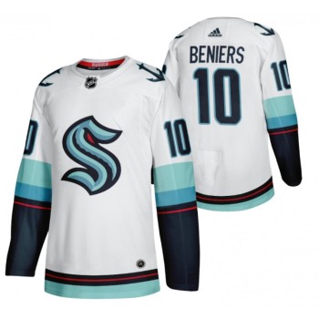 Men's Seattle Kraken #10 Matty Beniers White Stitched Jersey Men's Seattle Kraken #10 Matty Beniers White Stitched Jersey