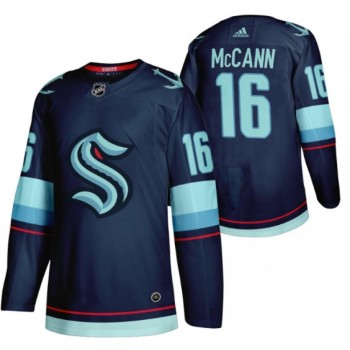 Men's Seattle Kraken #16 Jared McCann Navy Stitched Jersey Men's Seattle Kraken #16 Jared McCann Navy Stitched Jersey