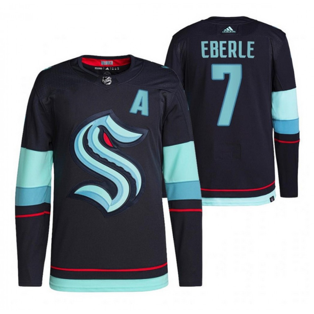 Men's Seattle Kraken #7 Jordan Eberle 2021/22 Navy Home Stitched Jersey