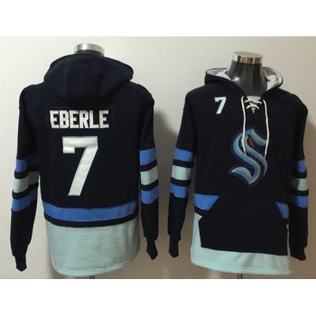 Men's Seattle Kraken #7 Jordan Eberle Navy Ageless Must-Have Lace-Up Pullover Hoodie Men's Seattle Kraken #7 Jordan Eberle Navy Ageless Must-Have Lace-Up Pullover Hoodie