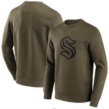 Men's Seattle Kraken Green Iconic Preferred Logo Graphic Crew Sweatshirt Men's Seattle Kraken Green Iconic Preferred Logo Graphic Crew Sweatshirt
