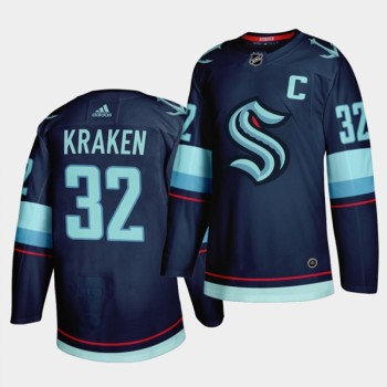 Men's Seattle Kraken Primary Logo #32 Navy Stitched Jersey Men's Seattle Kraken Primary Logo #32 Navy Stitched Jersey