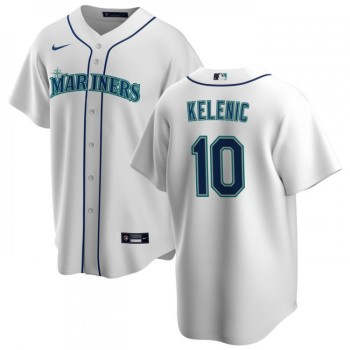Men's Seattle Mariners #10 Jarred Kelenic White Cool Base Stitched jersey Men's Seattle Mariners #10 Jarred Kelenic White Cool Base Stitched jersey