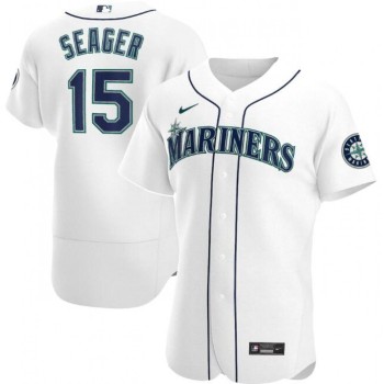 Men's Seattle Mariners #15 Kyle Seager White Flex Base Stitched jersey Men's Seattle Mariners #15 Kyle Seager White Flex Base Stitched jersey