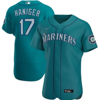 Men's Seattle Mariners #17 Mitch Haniger Aqua Flex Base Stitched jersey Men's Seattle Mariners #17 Mitch Haniger Aqua Flex Base Stitched jersey