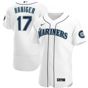 Men's Seattle Mariners #17 Mitch Haniger White Flex Base Stitched jersey Men's Seattle Mariners #17 Mitch Haniger White Flex Base Stitched jersey