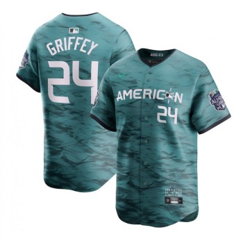 Men's Seattle Mariners #24 Ken Griffey Jr. Teal 2023 All-star Cool Base With Patch Stitched Baseball Jersey Men's Seattle Mariners #24 Ken Griffey Jr. Teal 2023 All-star Cool Base With Patch Stitched Baseball Jersey