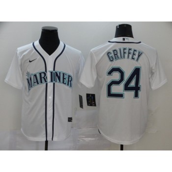 Men's Seattle Mariners #24 Ken Griffey White Cool Base Stitched MLB Jersey Men's Seattle Mariners #24 Ken Griffey White Cool Base Stitched MLB Jersey