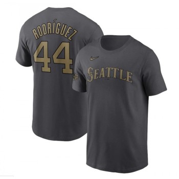 Men's Seattle Mariners #44 Julio Rodriguez 2022 All-Star Charcoal T-Shirt Men's Seattle Mariners #44 Julio Rodriguez 2022 All-Star Charcoal T-Shirt