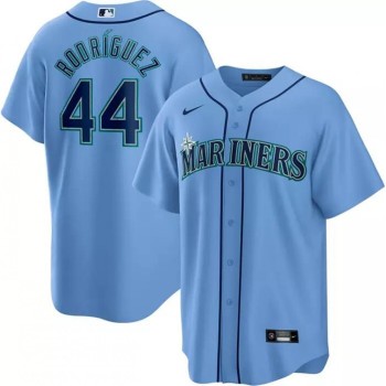 Men's Seattle Mariners #44 Julio Rodriguez Blue Cool Base Stitched Baseball Jersey Men's Seattle Mariners #44 Julio Rodriguez Blue Cool Base Stitched Baseball Jersey