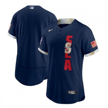 Men's Seattle Mariners Blank 2021 Navy All-Star Flex Base Stitched MLB Jersey Men's Seattle Mariners Blank 2021 Navy All-Star Flex Base Stitched MLB Jersey