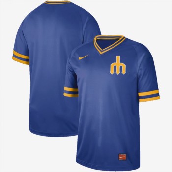 Men's Seattle Mariners Blank Blue Cooperstown Collection Legend Stitched MLB Jersey Men's Seattle Mariners Blank Blue Cooperstown Collection Legend Stitched MLB Jersey