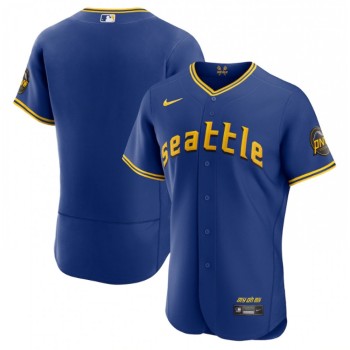 Men's Seattle Mariners Blank Royal 2023 City Connect Flex Base Stitched Jersey Men's Seattle Mariners Blank Royal 2023 City Connect Flex Base Stitched Jersey