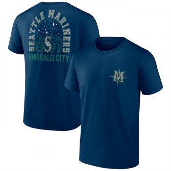 Men's Seattle Mariners Navy Iconic Bring It T-Shirt Men's Seattle Mariners Navy Iconic Bring It T-Shirt