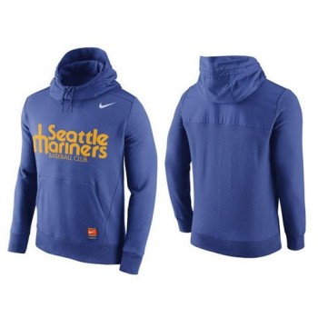 Men's Seattle Mariners Blue Cooperstown Collection Hybrid Pullover Hoodie Men's Seattle Mariners Blue Cooperstown Collection Hybrid Pullover Hoodie