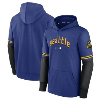 Men's Seattle Mariners Royal 2023 City Connect Pregame Performance Pullover Hoodie Men's Seattle Mariners Royal 2023 City Connect Pregame Performance Pullover Hoodie