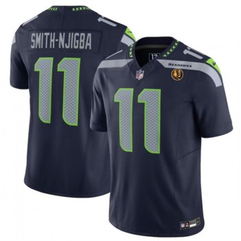 Men's Seattle Seahawks #11 Jaxon Smith-Njigba Navy 2023 F.U.S.E. With John Madden Patch Vapor Limited Stitched Football Jersey Men's Seattle Seahawks #11 Jaxon Smith-Njigba Navy 2023 F.U.S.E. With John Madden Patch Vapor Limited Stitched Football Jersey
