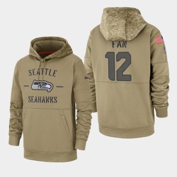 Men's Seattle Seahawks #12 Fan Tan 2019 Salute to Service Sideline Therma Pullover Hoodie Men's Seattle Seahawks #12 Fan Tan 2019 Salute to Service Sideline Therma Pullover Hoodie