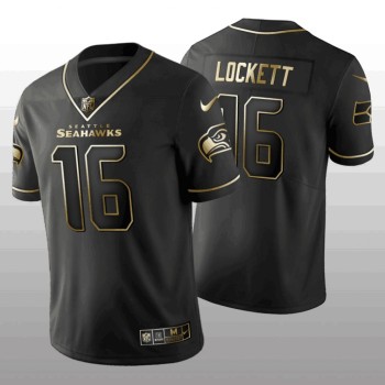 Men's Seattle Seahawks #16 Tyler Lockett Black 2019 Golden Edition Limited Stitched NFL Jersey Men's Seattle Seahawks #16 Tyler Lockett Black 2019 Golden Edition Limited Stitched NFL Jersey