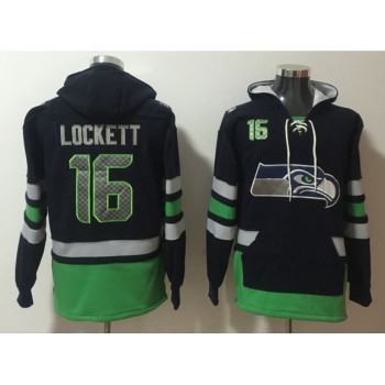 Men's Seattle Seahawks #16 Tyler Lockett Black/Green Ageless Must-Have Lace-Up Pullover Hoodie Men's Seattle Seahawks #16 Tyler Lockett Black/Green Ageless Must-Have Lace-Up Pullover Hoodie