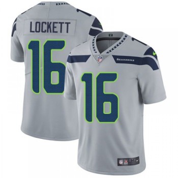 Men's Seattle Seahawks #16 Tyler Lockett Grey Vapor Untouchable Limited Stitched Jersey Men's Seattle Seahawks #16 Tyler Lockett Grey Vapor Untouchable Limited Stitched Jersey