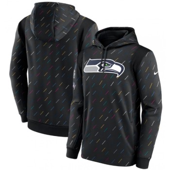 Men's Seattle Seahawks 2021 Charcoal Crucial Catch Therma Pullover Hoodie Men's Seattle Seahawks 2021 Charcoal Crucial Catch Therma Pullover Hoodie