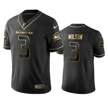 Men's Seattle Seahawks #3 Russell Wilson Black 2019 Golden Edition Limited Stitched NFL Jersey Men's Seattle Seahawks #3 Russell Wilson Black 2019 Golden Edition Limited Stitched NFL Jersey