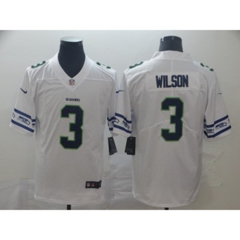 Men's Seattle Seahawks #3 Russell Wilson White Team Logo Limited Stitched NFL Jersey Men's Seattle Seahawks #3 Russell Wilson White Team Logo Limited Stitched NFL Jersey