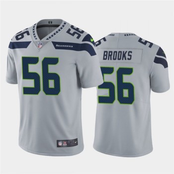 Men's Seattle Seahawks #56 Jordyn Brooks Grey Vapor Untouchable Limited Stitched Jersey Men's Seattle Seahawks #56 Jordyn Brooks Grey Vapor Untouchable Limited Stitched Jersey