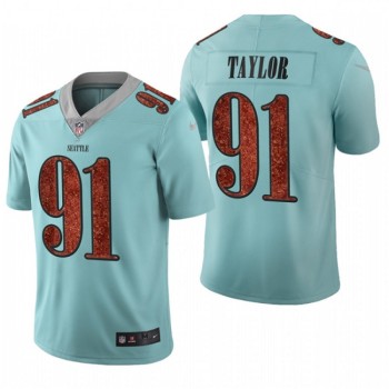 Men's Seattle Seahawks #91 Darrell Taylor Light Blue Vapor Untouchable Limited Stitched NFL Jersey Men's Seattle Seahawks #91 Darrell Taylor Light Blue Vapor Untouchable Limited Stitched NFL Jersey
