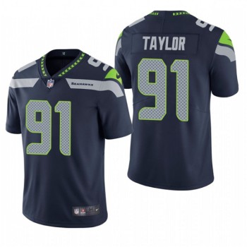 Men's Seattle Seahawks #91 Darrell Taylor Navy Vapor Untouchable Limited Stitched NFL Jersey Men's Seattle Seahawks #91 Darrell Taylor Navy Vapor Untouchable Limited Stitched NFL Jersey