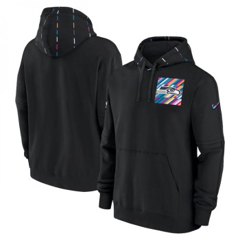 Men's Seattle Seahawks Black 2023 Crucial Catch Club Pullover Hoodie Men's Seattle Seahawks Black 2023 Crucial Catch Club Pullover Hoodie