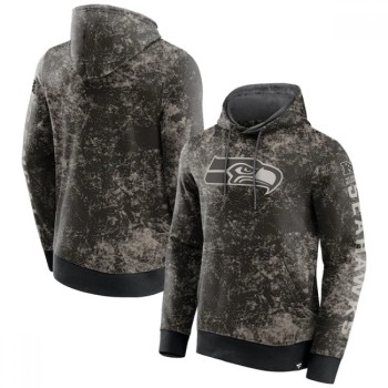 Men's Seattle Seahawks Black/Gray Blackout Tonal Pullover Hoodie Men's Seattle Seahawks Black/Gray Blackout Tonal Pullover Hoodie