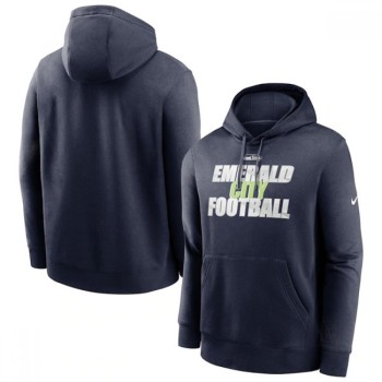 Men's Seattle Seahawks College Navy Fan Gear Local Club Pullover Hoodie Men's Seattle Seahawks College Navy Fan Gear Local Club Pullover Hoodie