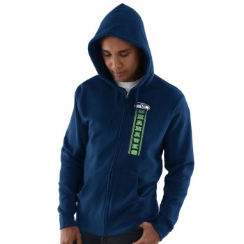 Men's Seattle Seahawks College Navy Hook and Ladder Full-Zip NFL Hoodie Men's Seattle Seahawks College Navy Hook and Ladder Full-Zip NFL Hoodie