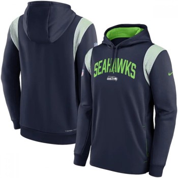 Men's Seattle Seahawks College Navy Sideline Stack Performance Pullover Hoodie 002 Men's Seattle Seahawks College Navy Sideline Stack Performance Pullover Hoodie 002