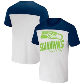 Men's Seattle Seahawks Cream/Navy x Darius Rucker Collection Colorblocked T-Shirt Men's Seattle Seahawks Cream/Navy x Darius Rucker Collection Colorblocked T-Shirt