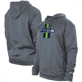 Men's Seattle Seahawks Gray New Era Training Camp Raglan Pullover Hoodie Men's Seattle Seahawks Gray New Era Training Camp Raglan Pullover Hoodie