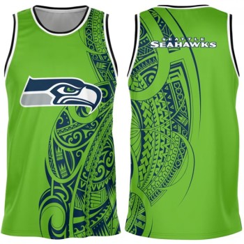 Men's Seattle Seahawks Green Basketball Jersey Men's Seattle Seahawks Green Basketball Jersey