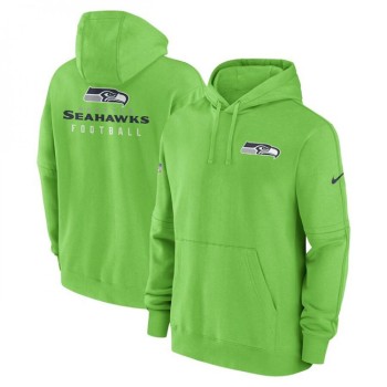 Men's Seattle Seahawks Green Sideline Club Fleece Pullover Hoodie Men's Seattle Seahawks Green Sideline Club Fleece Pullover Hoodie