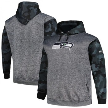 Men's Seattle Seahawks Heather Charcoal Big & Tall Camo Pullover Hoodie Men's Seattle Seahawks Heather Charcoal Big & Tall Camo Pullover Hoodie