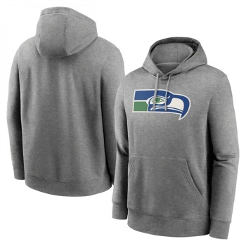 Men's Seattle Seahawks Heather Gray Primary Logo Long Sleeve Hoodie T-Shirt Men's Seattle Seahawks Heather Gray Primary Logo Long Sleeve Hoodie T-Shirt