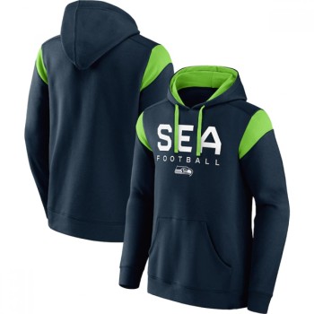 Men's Seattle Seahawks Navy Call The Shot Pullover Hoodie Men's Seattle Seahawks Navy Call The Shot Pullover Hoodie