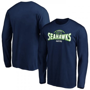 Men's Seattle Seahawks Navy Clamp Down Long Sleeve T-Shirt Men's Seattle Seahawks Navy Clamp Down Long Sleeve T-Shirt