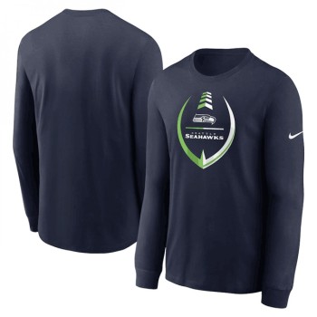 Men's Seattle Seahawks Navy Icon Legend Performance Long Sleeve T-Shirt Men's Seattle Seahawks Navy Icon Legend Performance Long Sleeve T-Shirt