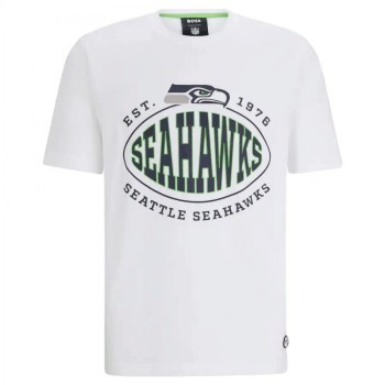 Men's Seattle Seahawks White BOSS X Trap T-Shirt Men's Seattle Seahawks White BOSS X Trap T-Shirt