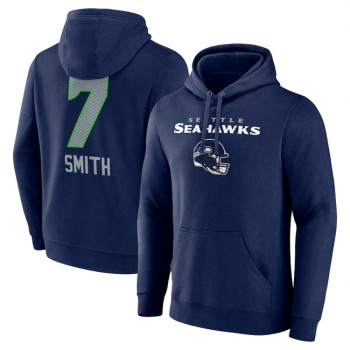Men's Seattle Seahawks #7 Geno Smith Navy Team Wordmark Player Name & Number Pullover Hoodie Men's Seattle Seahawks #7 Geno Smith Navy Team Wordmark Player Name & Number Pullover Hoodie