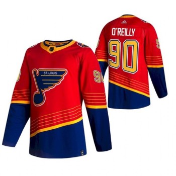 Men's St. Louis Blues #90 Ryan O'Reilly 2021 Red Reverse Retro Stitched Jersey Men's St. Louis Blues #90 Ryan O'Reilly 2021 Red Reverse Retro Stitched Jersey