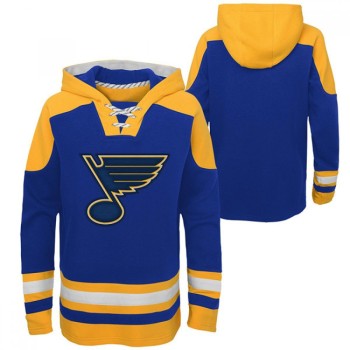 Men's St. Louis Blues Blank Blue Ageless Must-Have Lace-Up Pullover Hoodie Men's St. Louis Blues Blank Blue Ageless Must-Have Lace-Up Pullover Hoodie